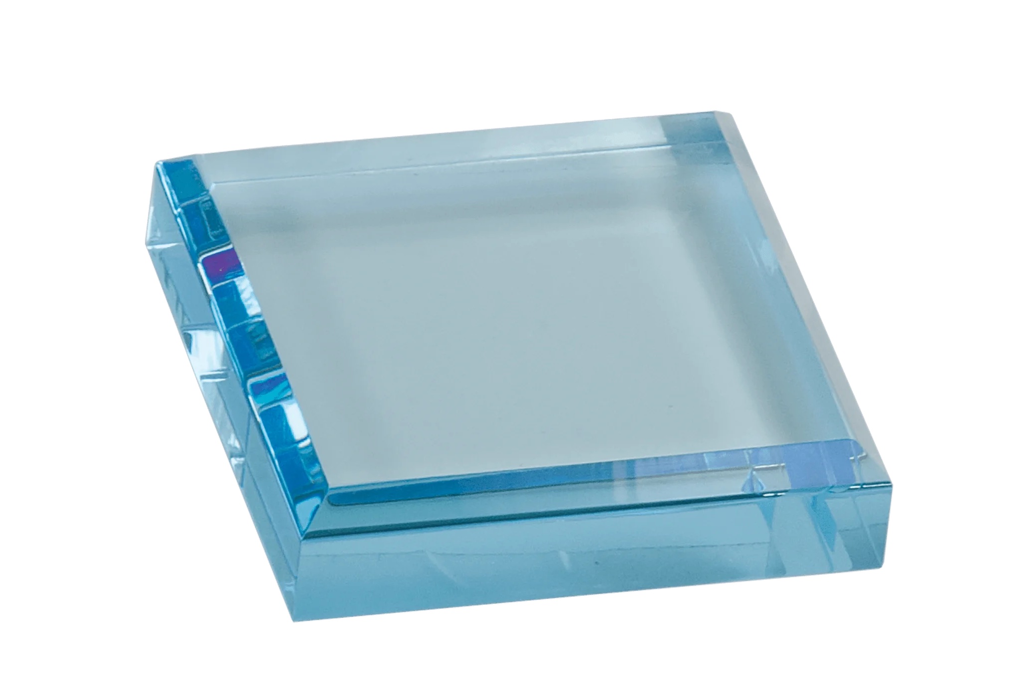 3 x 3 Inch Blue Acrylic Paperweight