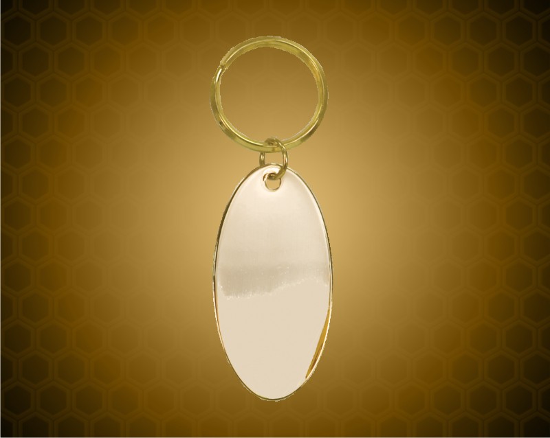 1 1/4 X 2 1/4 Gold Oval Brass Key Ring