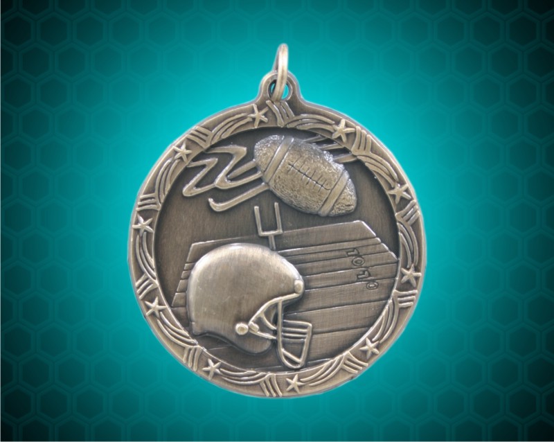 1 3/4 inch Gold Football Shooting Star Medal