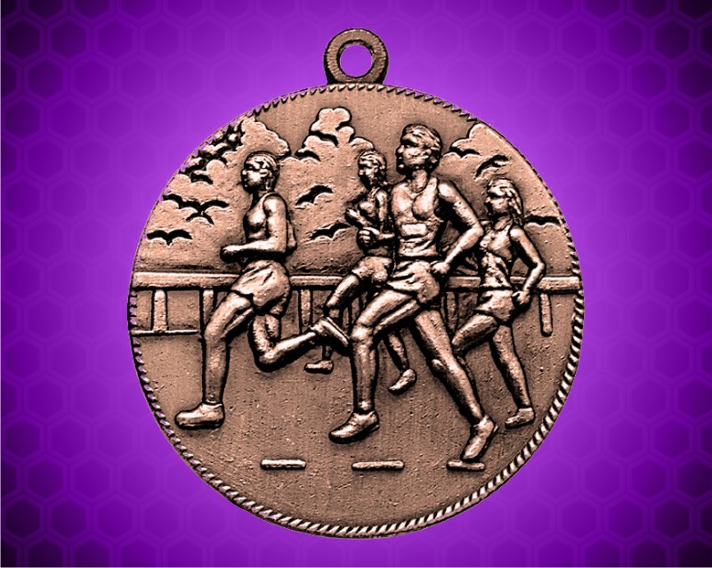 1 1/2 inch Bronze Cross Country Die Cast Medal