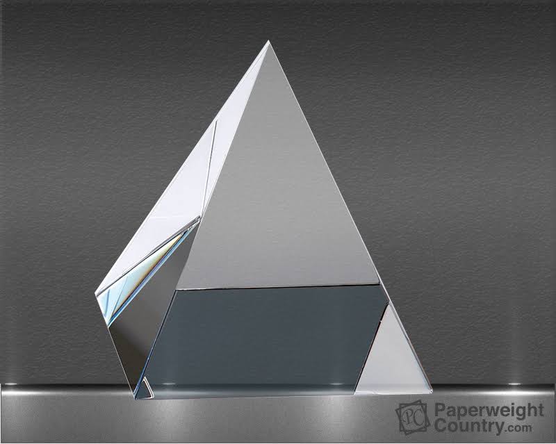 3 1/8 x 3 x 3 Inch Clear Optic Crystal Pyramid Paperweight
