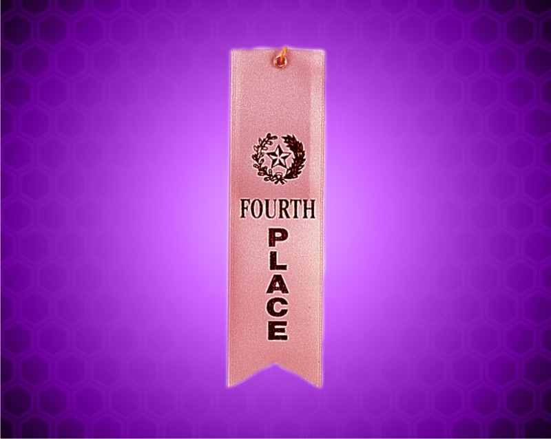 Pink 4th Place Carded Ribbon