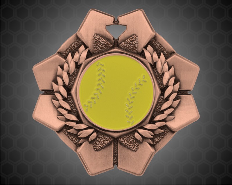 2 inch Bronze Softball Imperial Medal