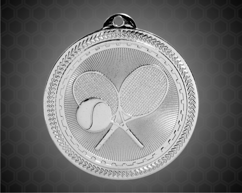2 inch Silver Tennis Laserable BriteLazer Medal