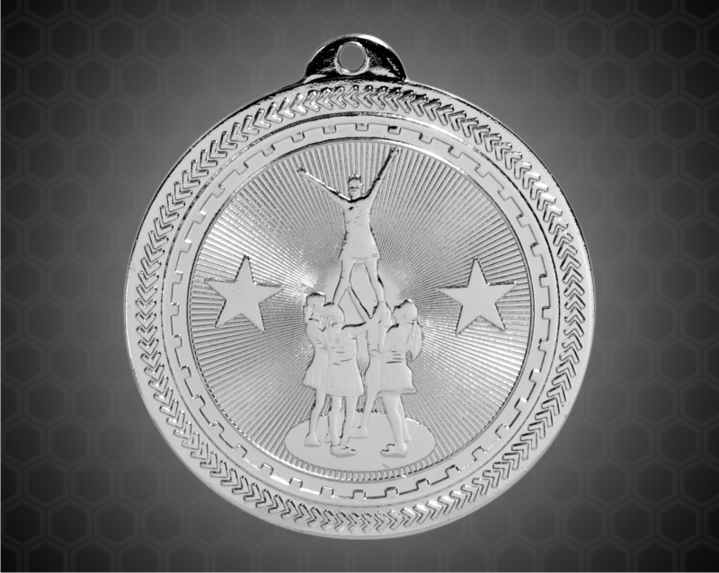 2 inch Silver Competitive Cheer Laserable BriteLazer Medal