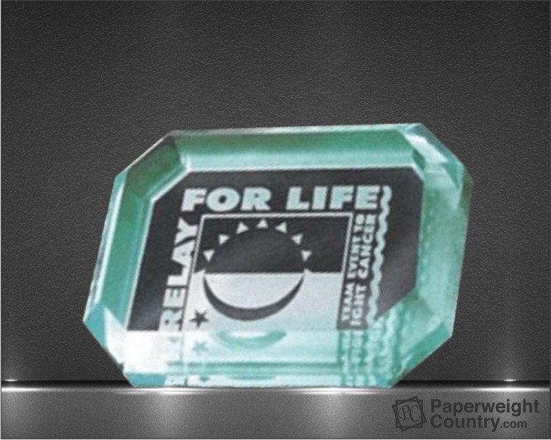 1 x 4 x 3 Inch Jade Reverse Engraved Acrylic Paperweight