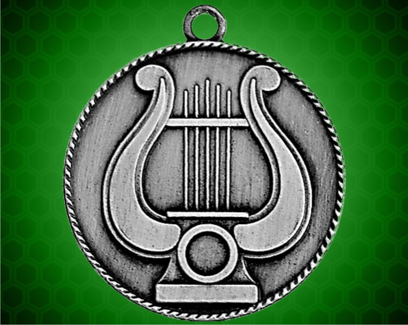 1 1/2 inch Silver Music Die Cast Medal