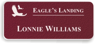 Textured Plastic Nametag: Ruby with White - 822-622