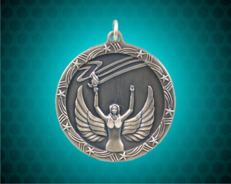 1 3/4 inch Gold Victory Shooting Star Medal