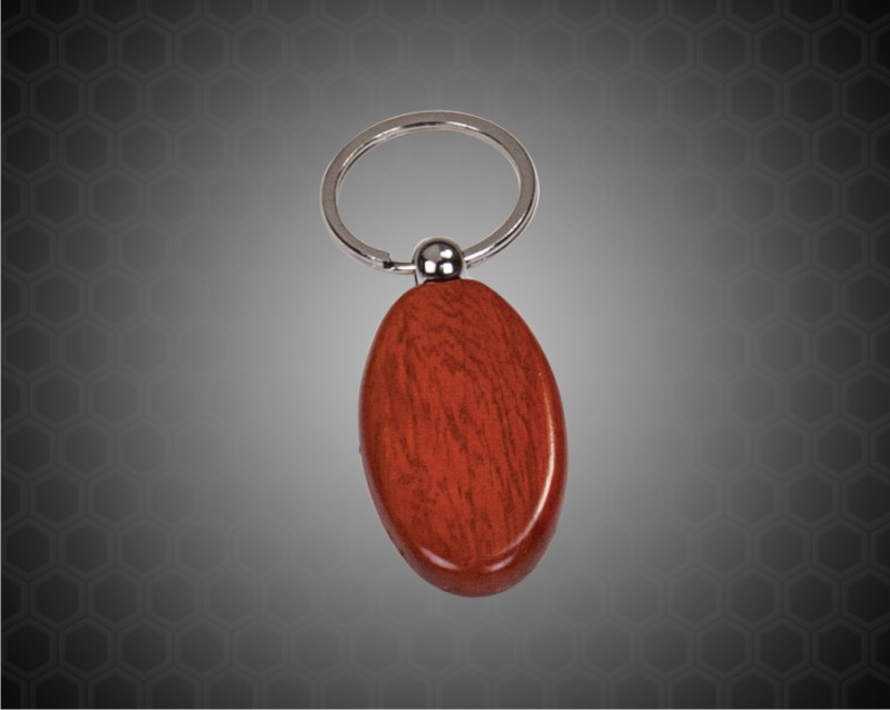 1" x 2" Rosewood Oval Wooden Key Chain
