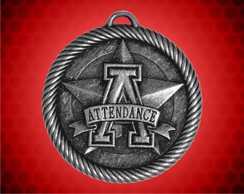 2 inch Silver Attendance Value Medal