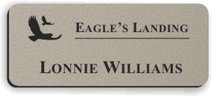 Textured Plastic Nametag: Ash Grey with Black - 822-374