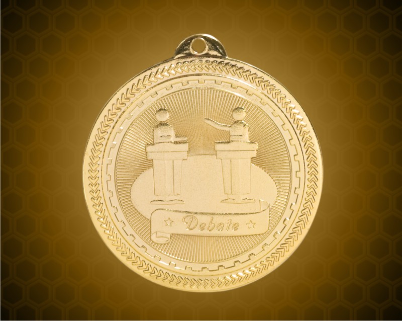 2 inch Gold Debate Laserable BriteLazer Medal