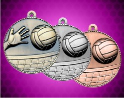 2 Inch Volleyball Die Cast Medal