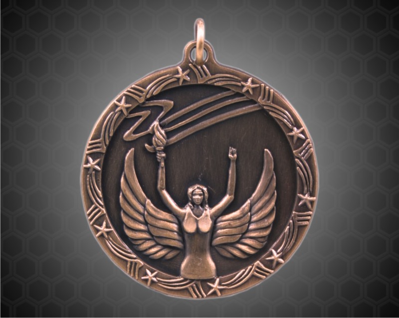 2 1/2 inch Bronze Victory Shooting Star Medal