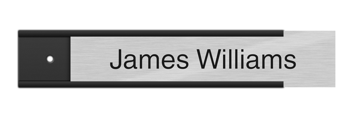 Brushed Aluminum Plastic Plate on Black Wall Plate Holder