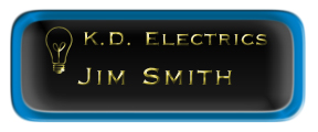 Metal Name Tag: Black and Gold with Epoxy and Shiny Blue Metal Border