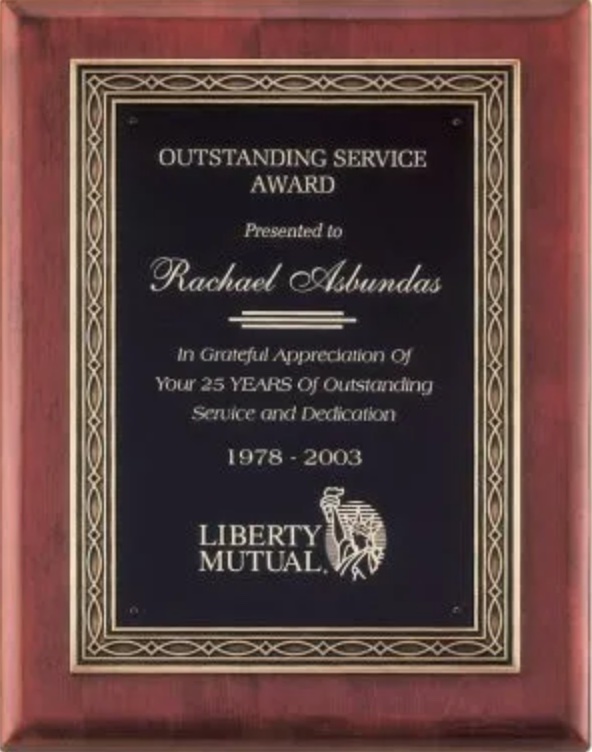 11 x 14 inch Rosewood Piano-Finish Plaque, Antique Bronze Frame, Black Brass Plt