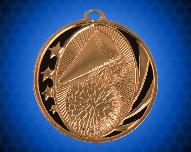 2 inch Bronze Cheerleading Laserable MidNite Star Medal
