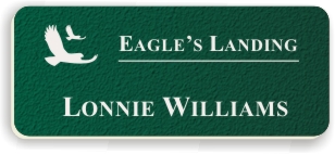 Textured Plastic Nametag: Jungle Green with White - 822-962