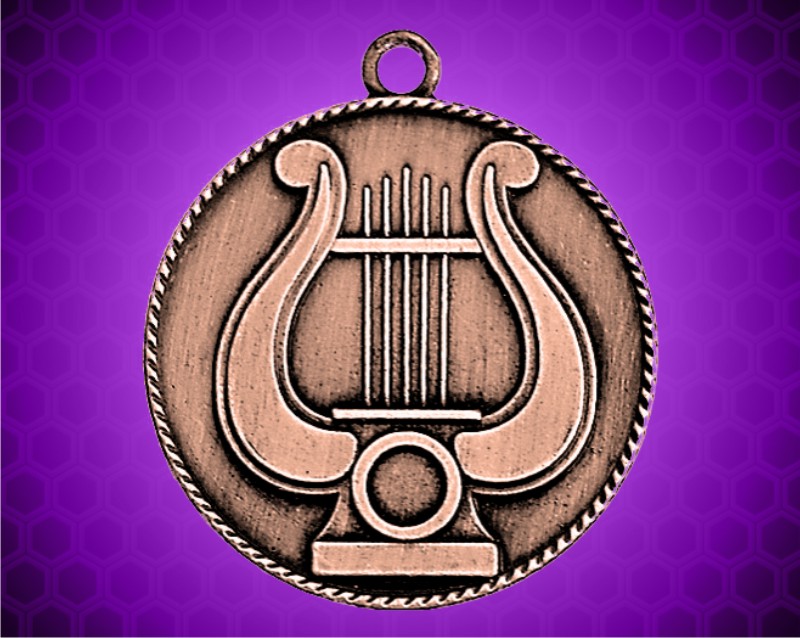 1 1/2 inch Bronze Music Die Cast Medal