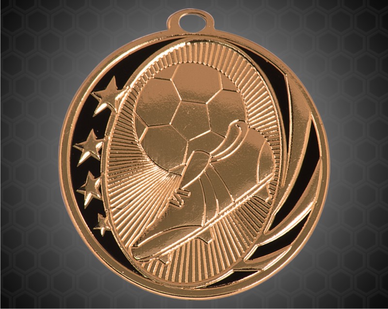2 inch Bronze Soccer Laserable MidNite Star Medal