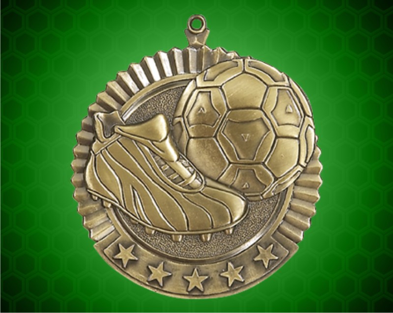 2 3/4 inch Gold Soccer Star Medal