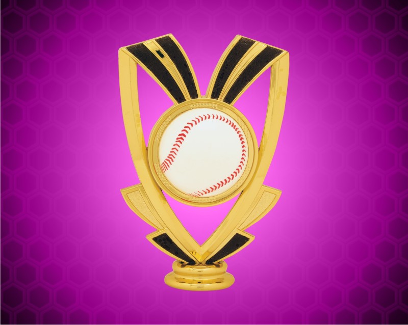 5" Gold Baseball Ribbon Figure