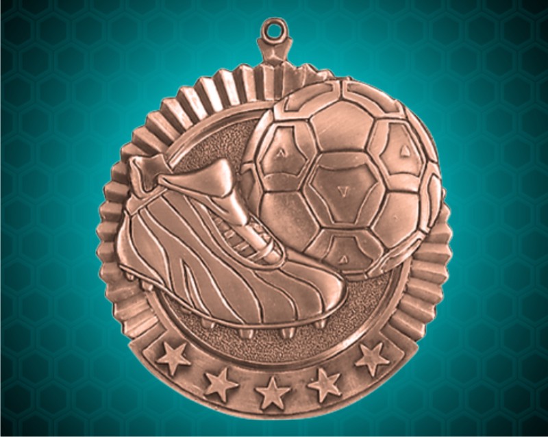 2 3/4 inch Bronze Soccer Star Medal