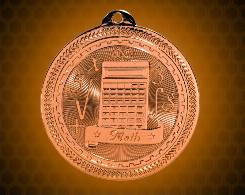 2 inch Bronze Math Laserable BriteLazer Medal