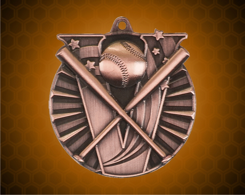2 Inch Bronze Baseball Victory Medal