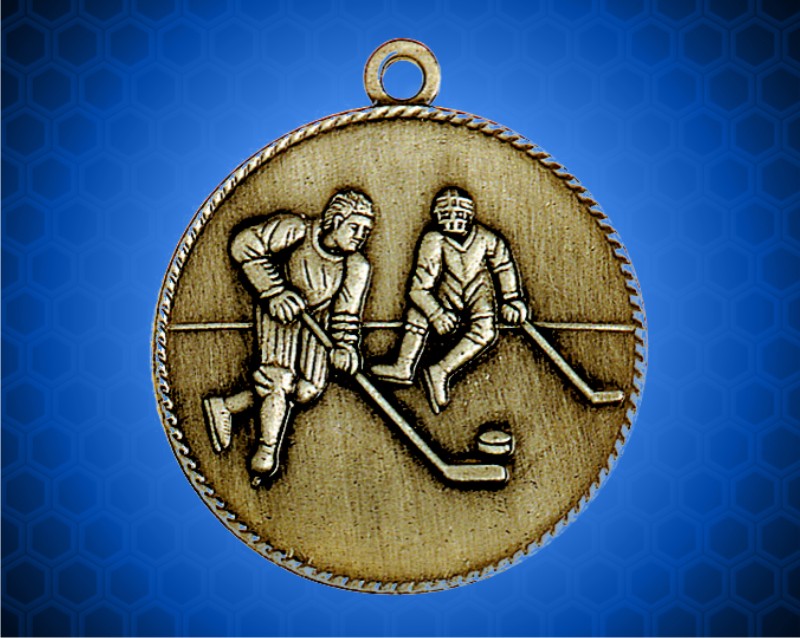 1 1/2 inch Gold Hockey Die Cast Medal