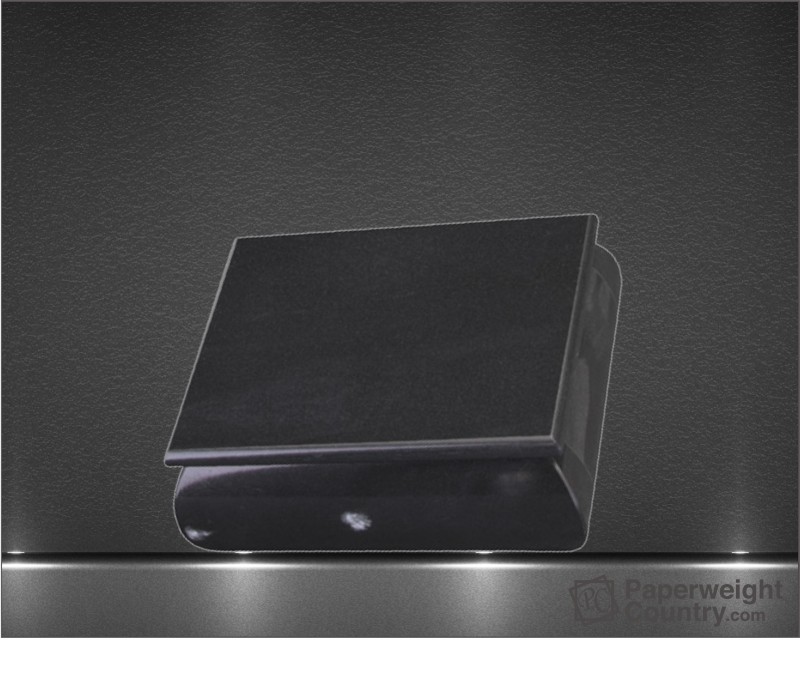2 x 5 x 4 1/4 Inch Jet Black Marble Rectangular Box with Hinged Lid