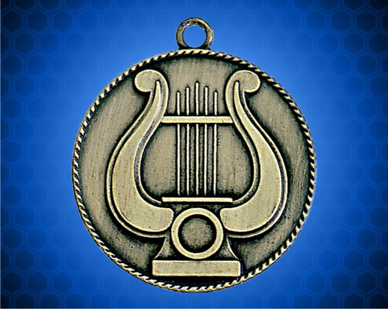 1 1/2 inch Gold Music Die Cast Medal