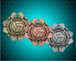 2 Inch Volleyball Imperial Medal