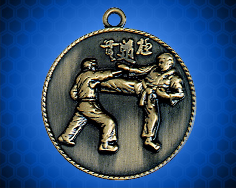 1 1/2 inch Gold Karate Die Cast Medal