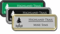 Rounded Frame Tags with Engraved Logo/Text