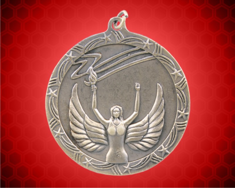 2 1/2 inch Gold Victory Shooting Star Medal