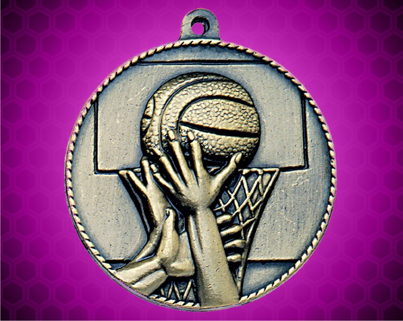 2 inch Gold Basketball Die Cast Medal
