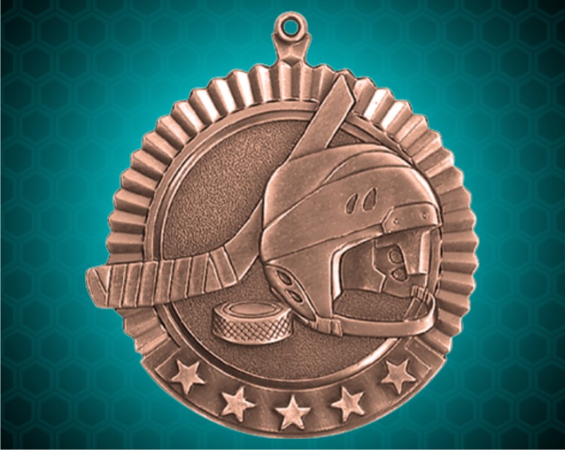 2 3/4 inch Bronze Hockey Star Medal