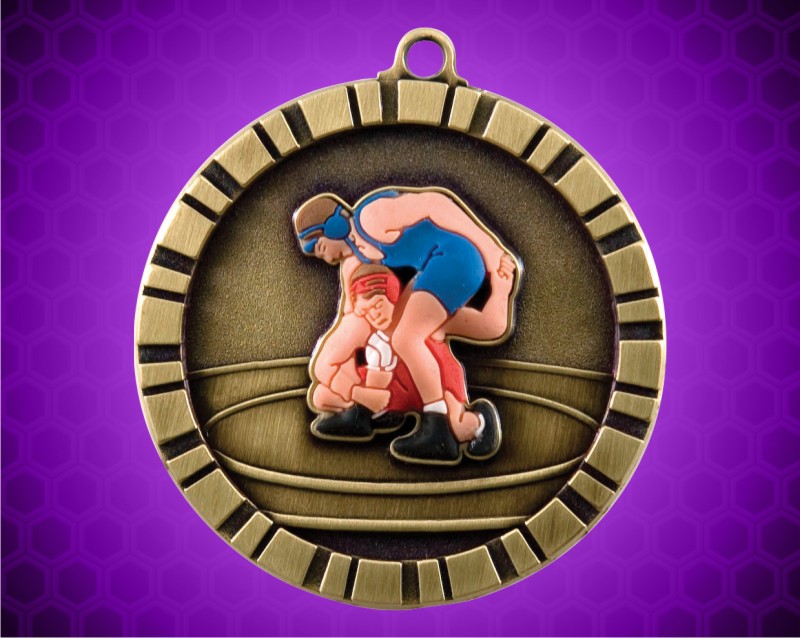 2 inch Wrestling 3-D Medal