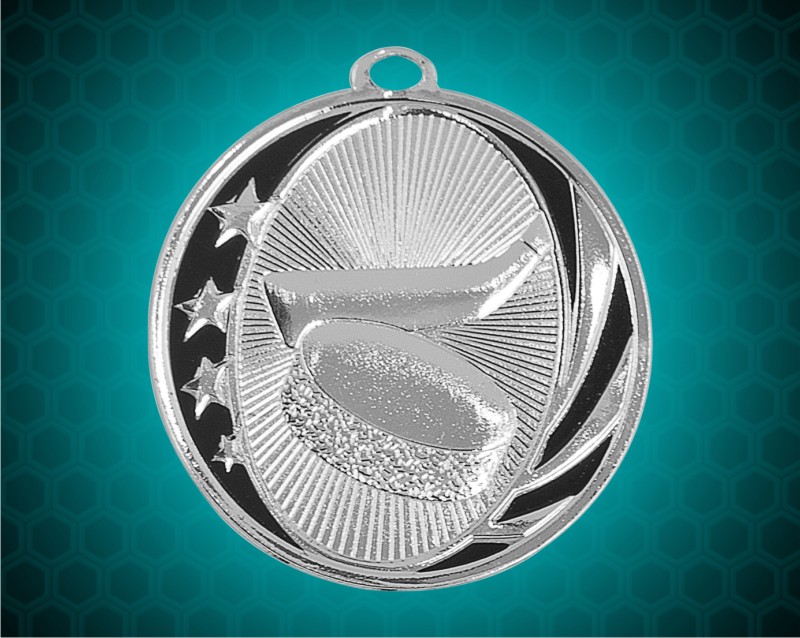 2 inch Silver Hockey Laserable MidNite Star Medal