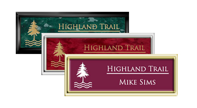 Squared Framed Tags with Engraved Logo/Text