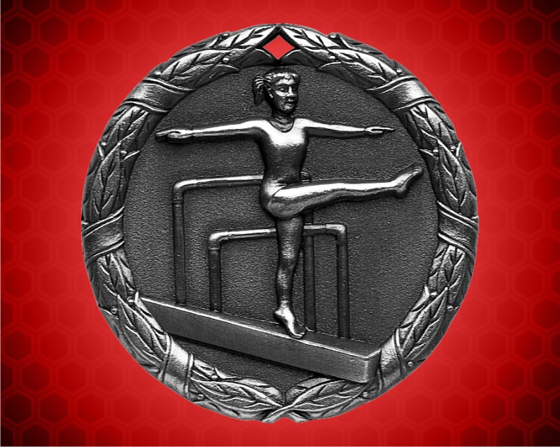 2 inch Silver Gymnastics XR Medal