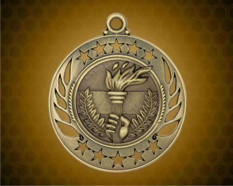 2 1/4 inch Gold Torch Galaxy Medal
