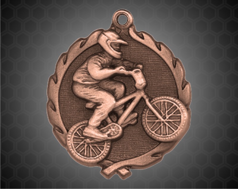 1 3/4 inch Bronze BMX Wreath Medal
