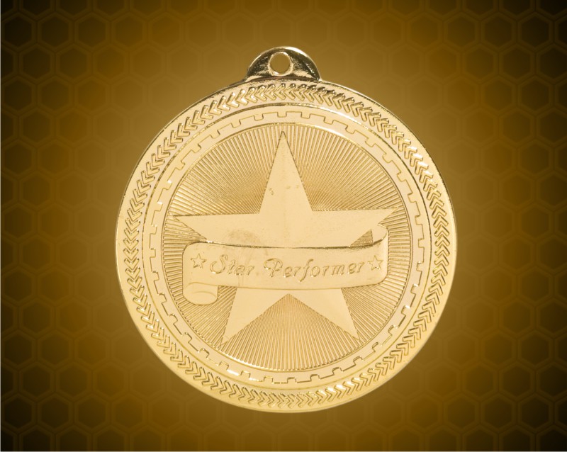 2 inch Gold Star Performer Laserable BriteLazer Medal