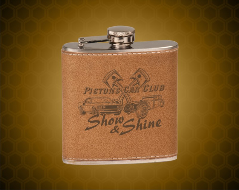 6 oz. Leather Stainless Steel Flask 