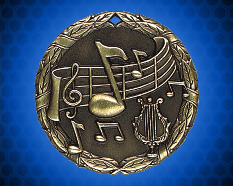 1 1/4 Inch Gold Music XR Medal