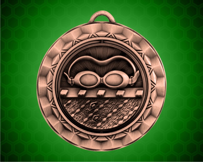 2 5/16 inch Bronze Swimming Spinner Medal